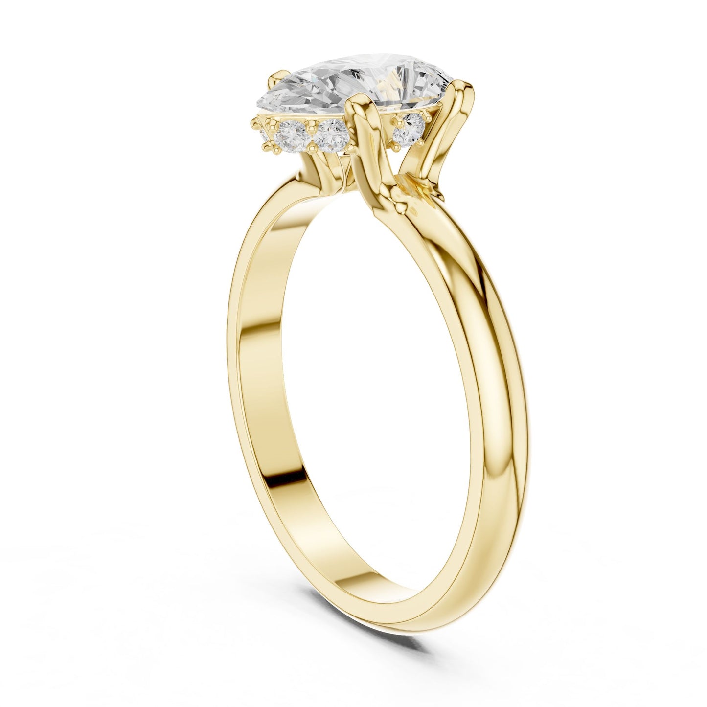 Oval Lab Grown Diamond Hidden Halo Engagement Ring