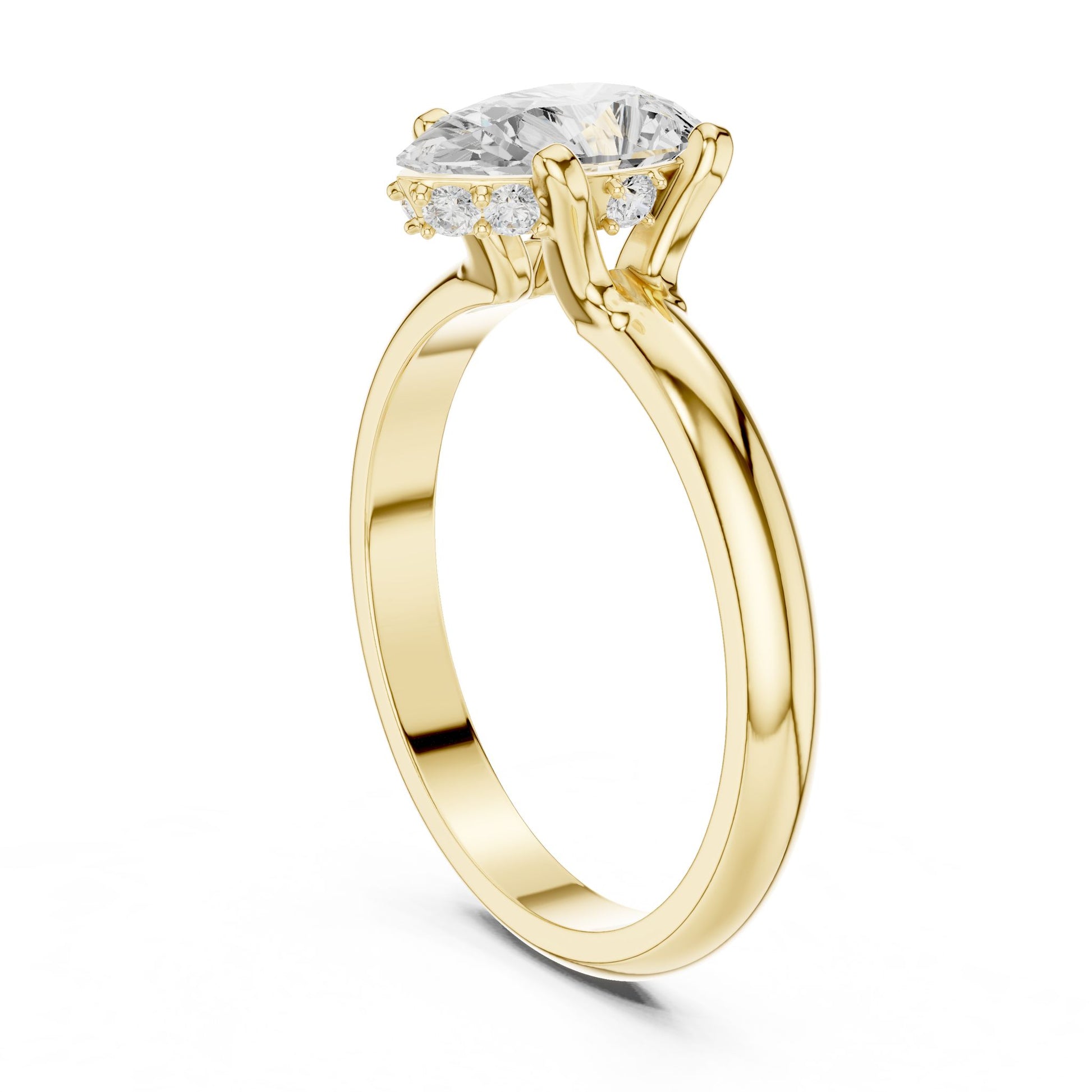 Oval Lab Grown Diamond Hidden Halo Engagement Ring