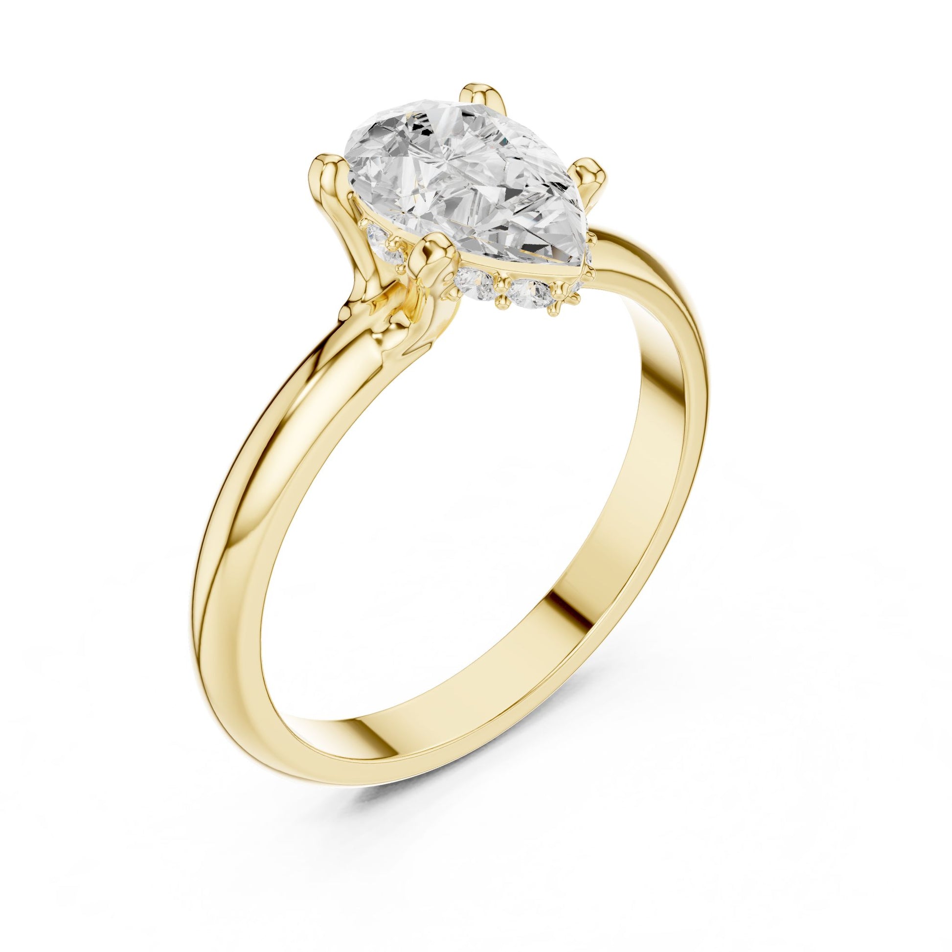 Oval Lab Grown Diamond Hidden Halo Engagement Ring