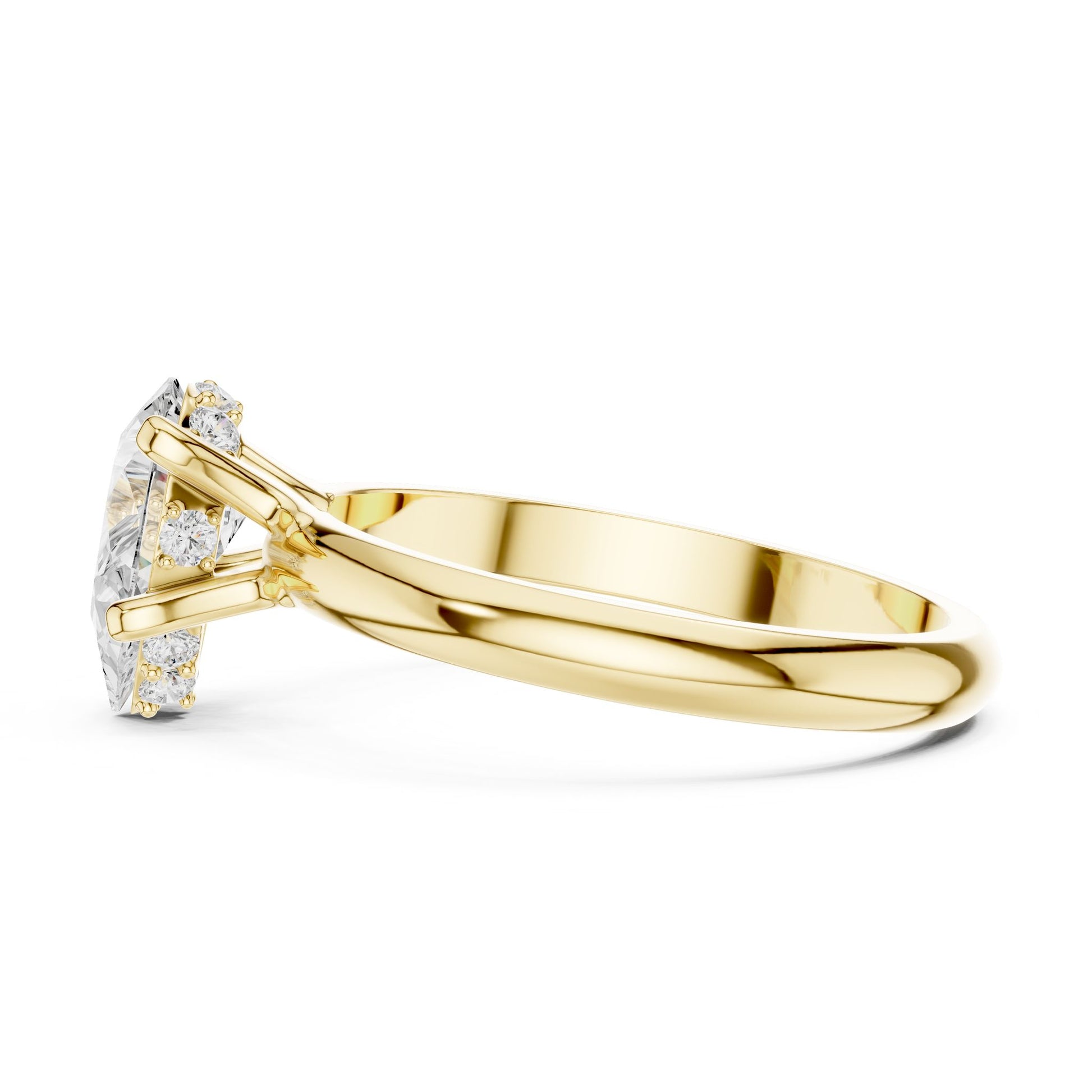 Oval Lab Grown Diamond Hidden Halo Engagement Ring