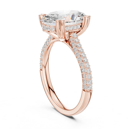 Oval Lab Grown Diamond Pave Engagement Ring
