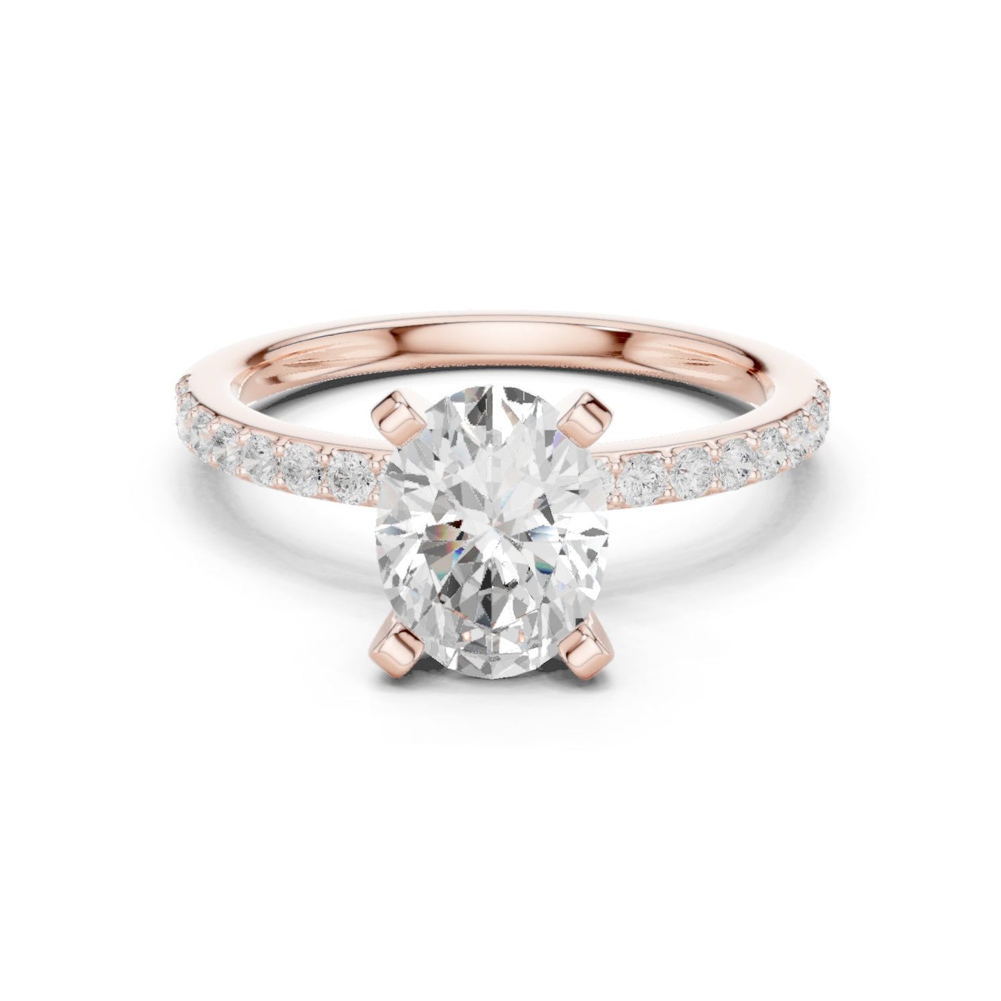 Oval Lab Grown Diamond Pave Engagement Ring
