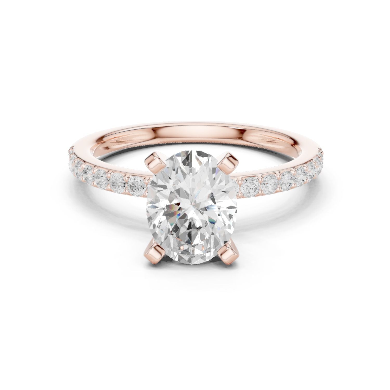 Oval Lab Grown Diamond Pave Engagement Ring
