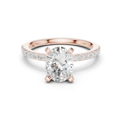 Oval Lab Grown Diamond Pave Engagement Ring