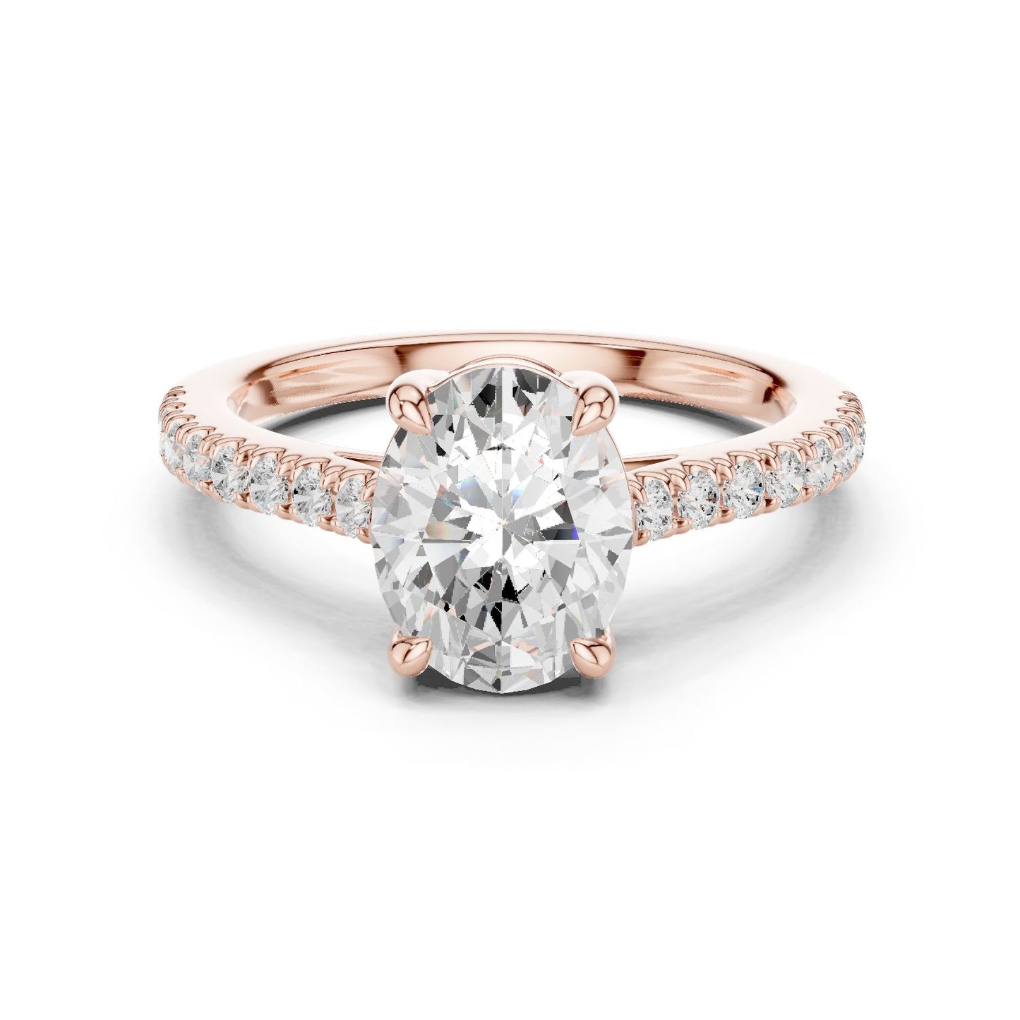 Oval Lab Grown Diamond Pave Engagement Ring