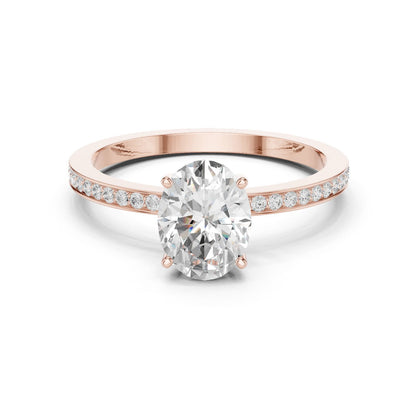 Oval Lab Grown Diamond Pave Engagement Ring