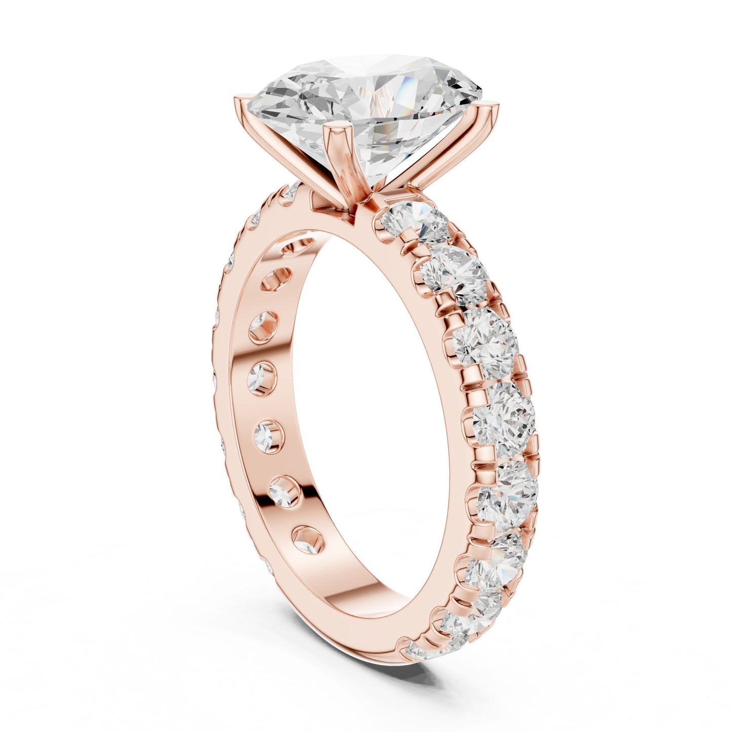 Oval Lab Grown Diamond Pave Engagement Ring