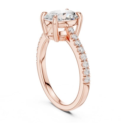 Oval Lab Grown Diamond Pave Engagement Ring