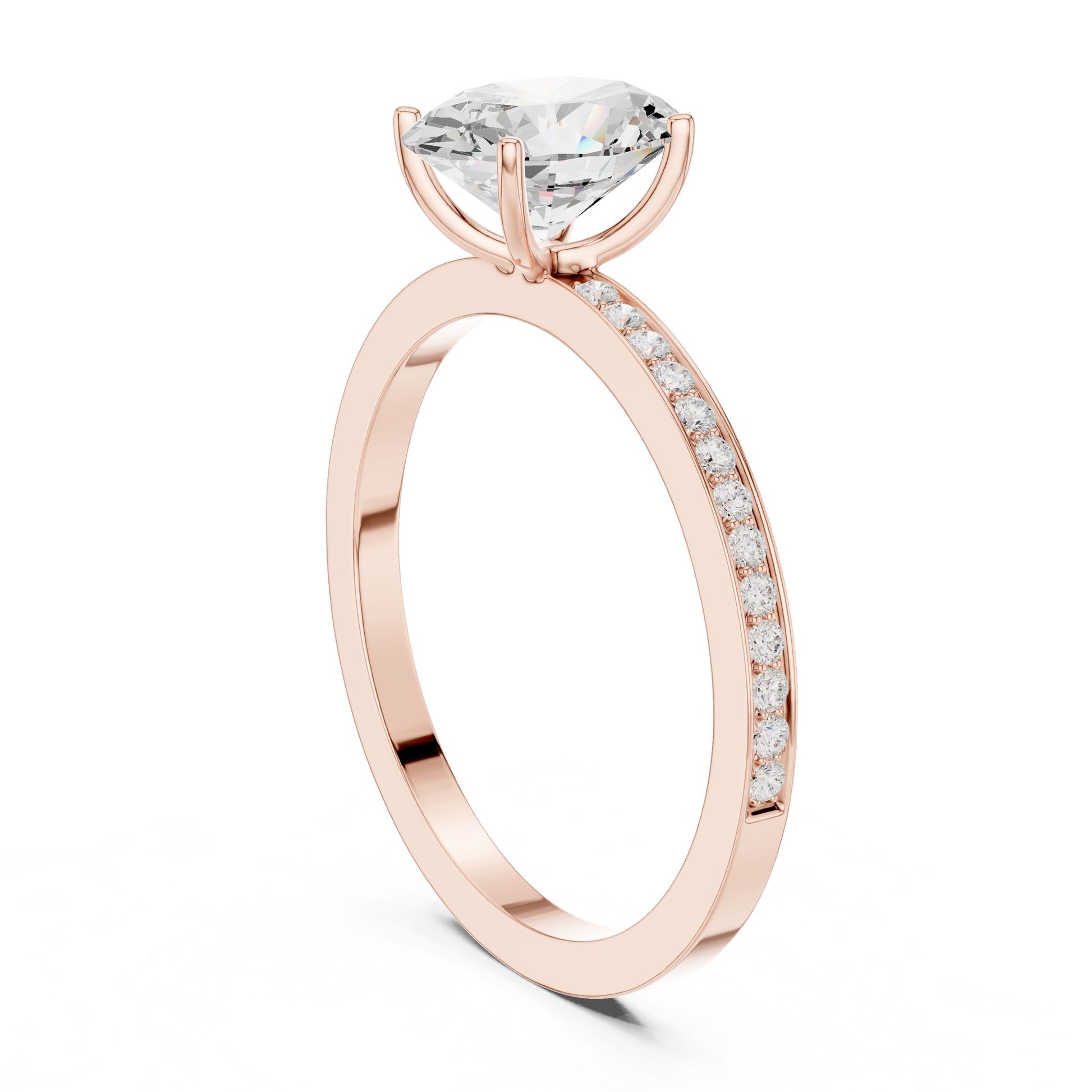Oval Lab Grown Diamond Pave Engagement Ring