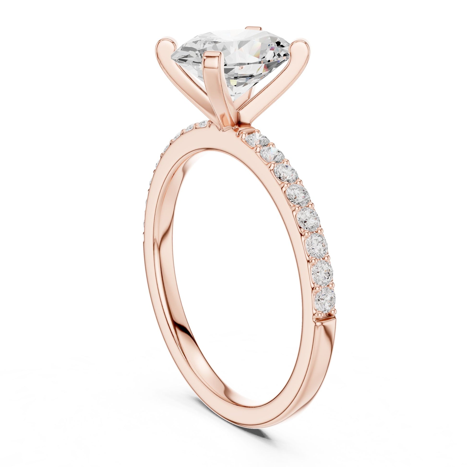 Oval Lab Grown Diamond Pave Engagement Ring