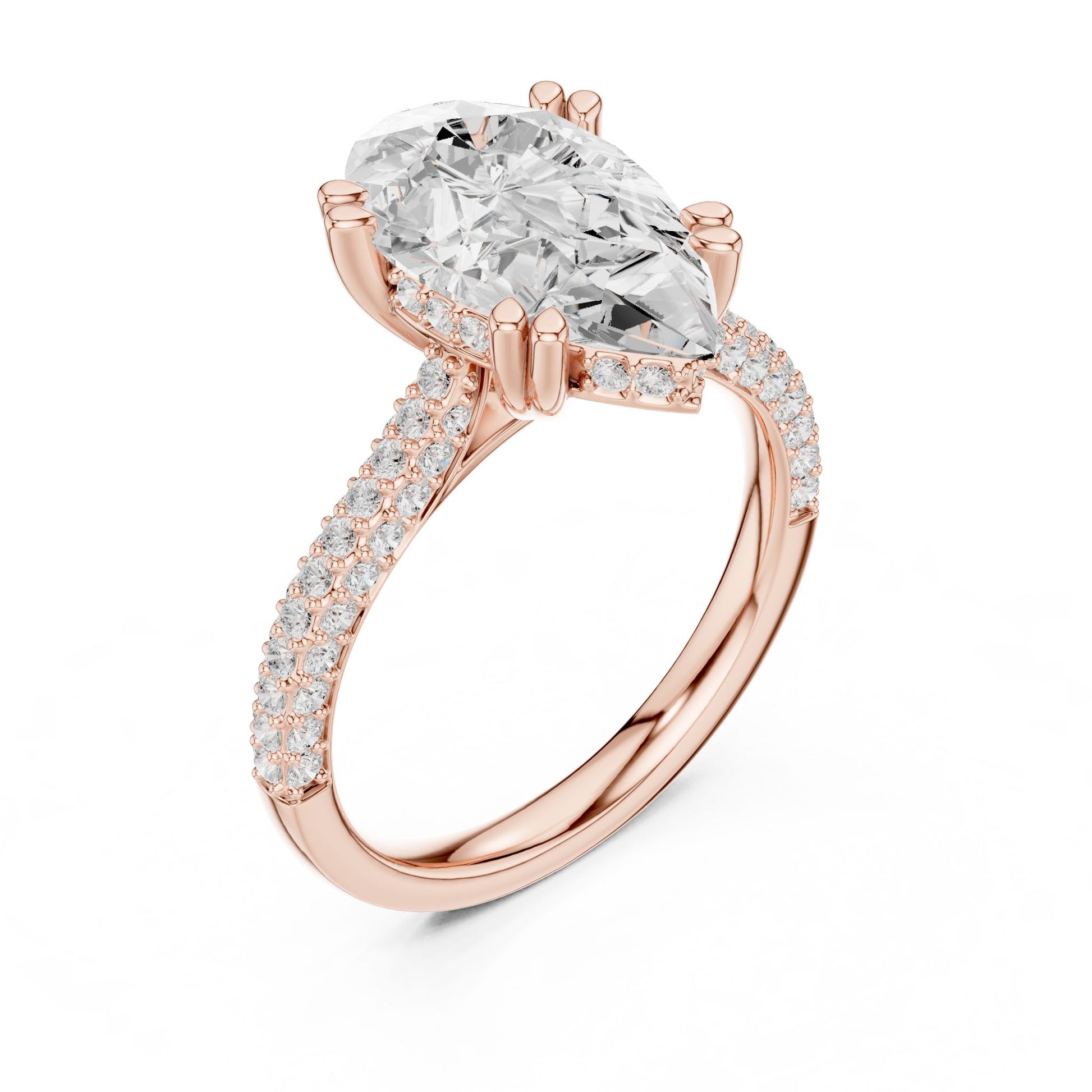 Oval Lab Grown Diamond Pave Engagement Ring
