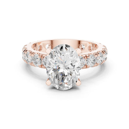 Oval Lab Grown Diamond Pave Engagement Ring