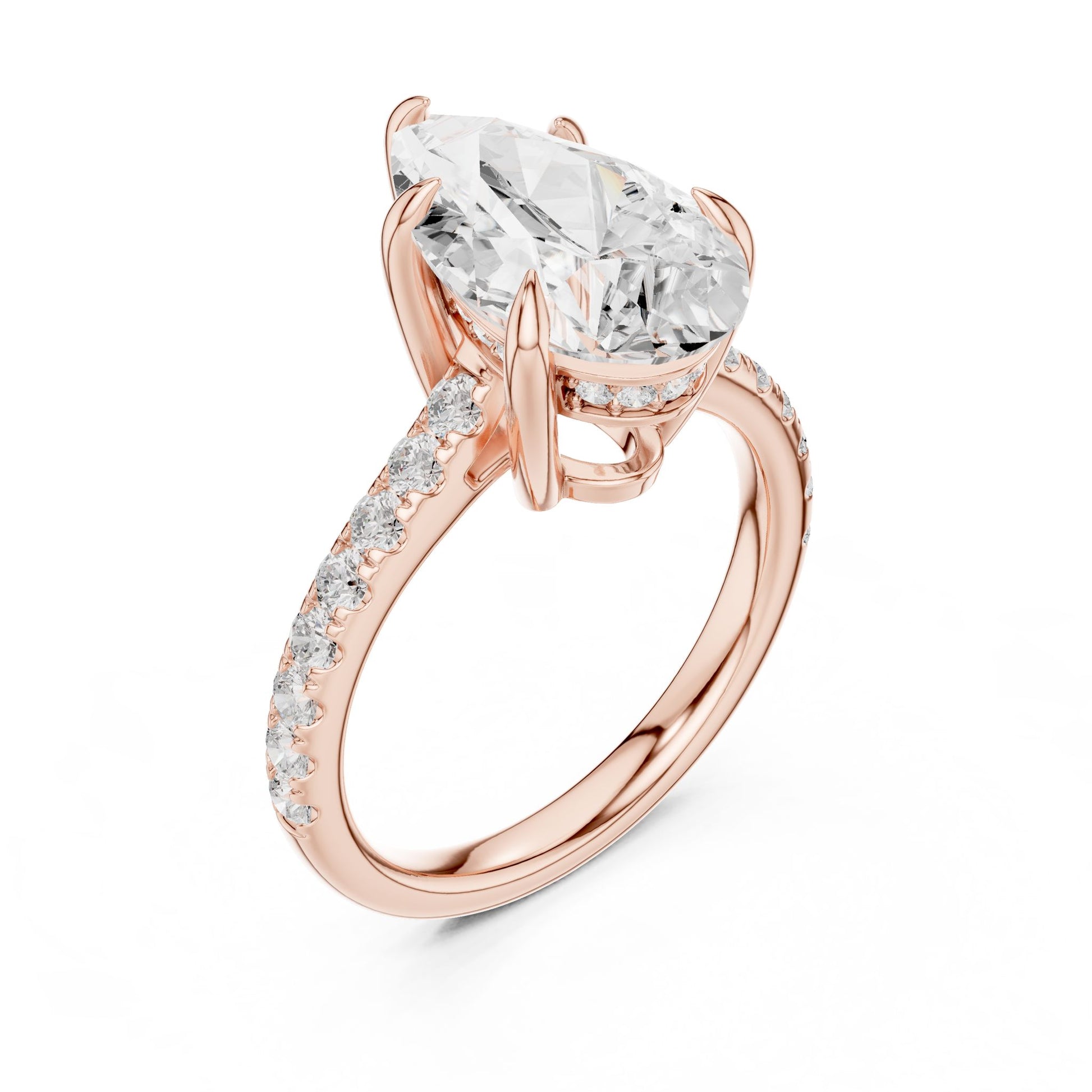 Oval Lab Grown Diamond Pave Engagement Ring