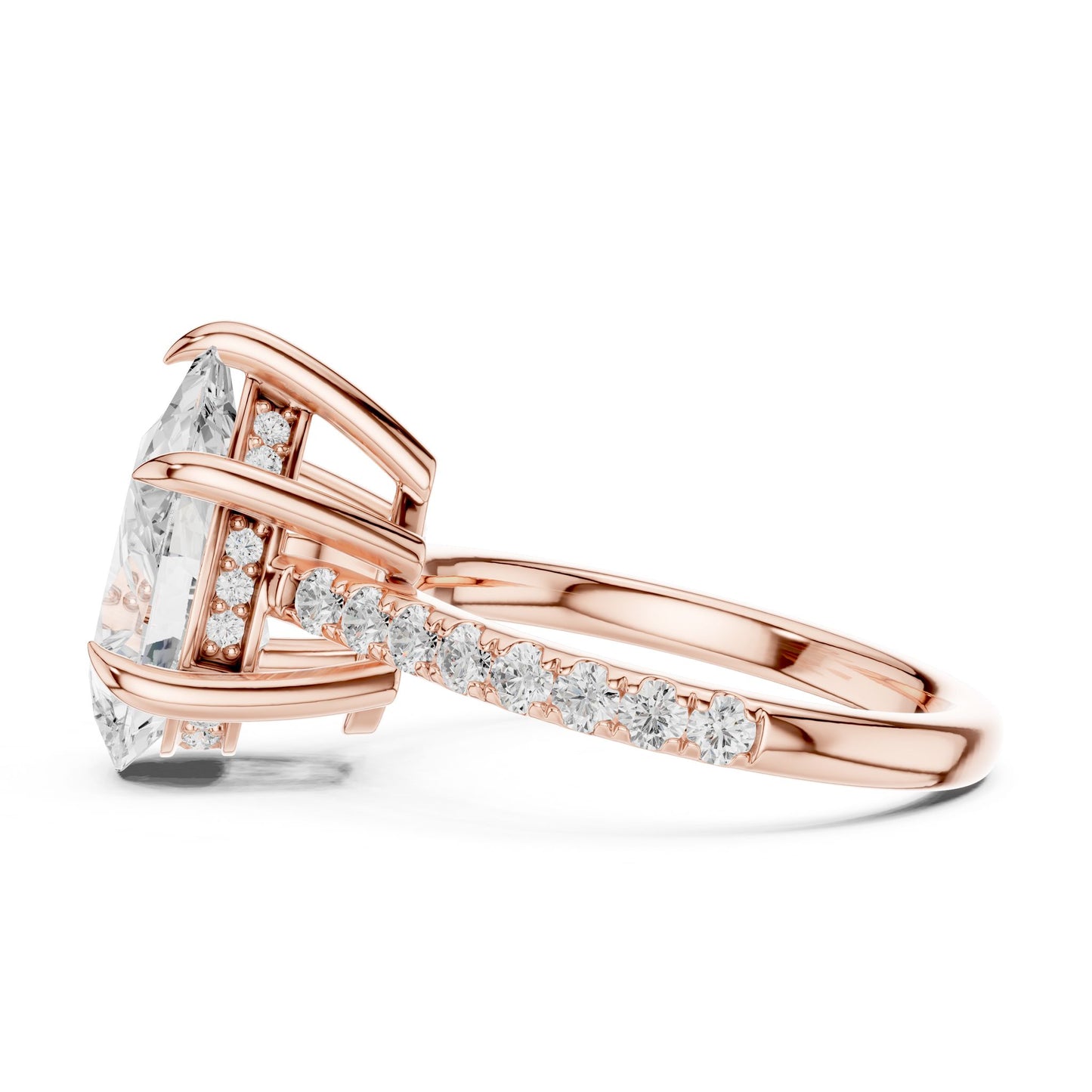 Oval Lab Grown Diamond Pave Engagement Ring
