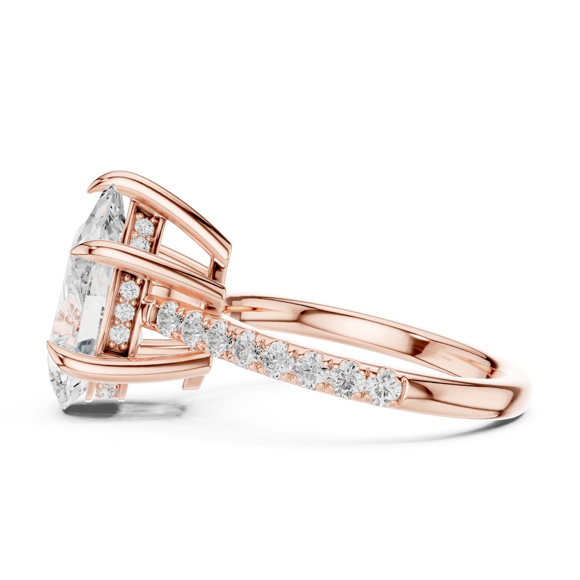 Oval Lab Grown Diamond Pave Engagement Ring