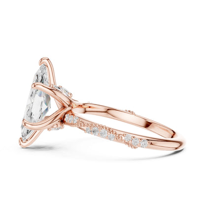 Oval Lab Grown Diamond Pave Engagement Ring