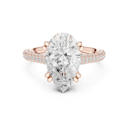 Oval Lab Grown Diamond Pave Engagement Ring