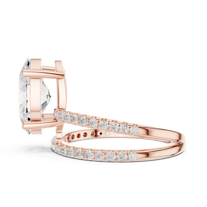 Oval Lab Grown Diamond Pave Engagement Ring