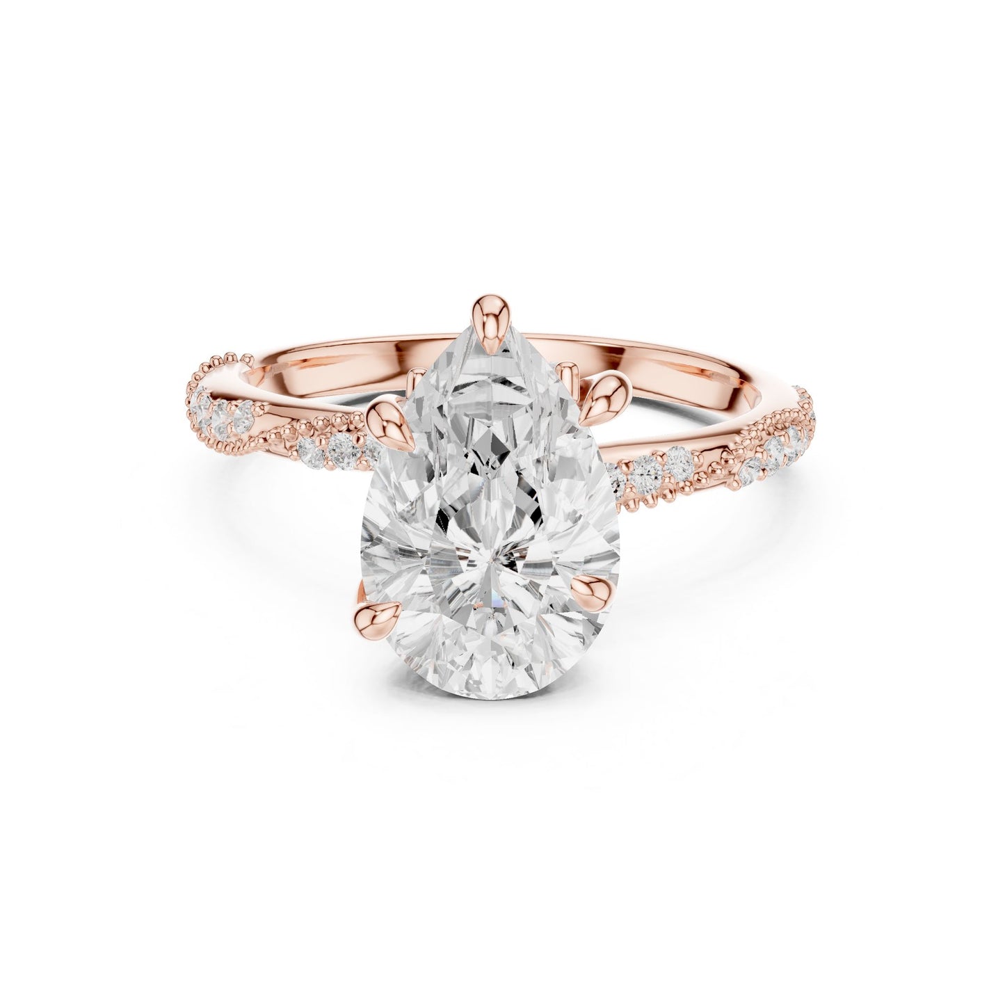 Oval Lab Grown Diamond Pave Engagement Ring