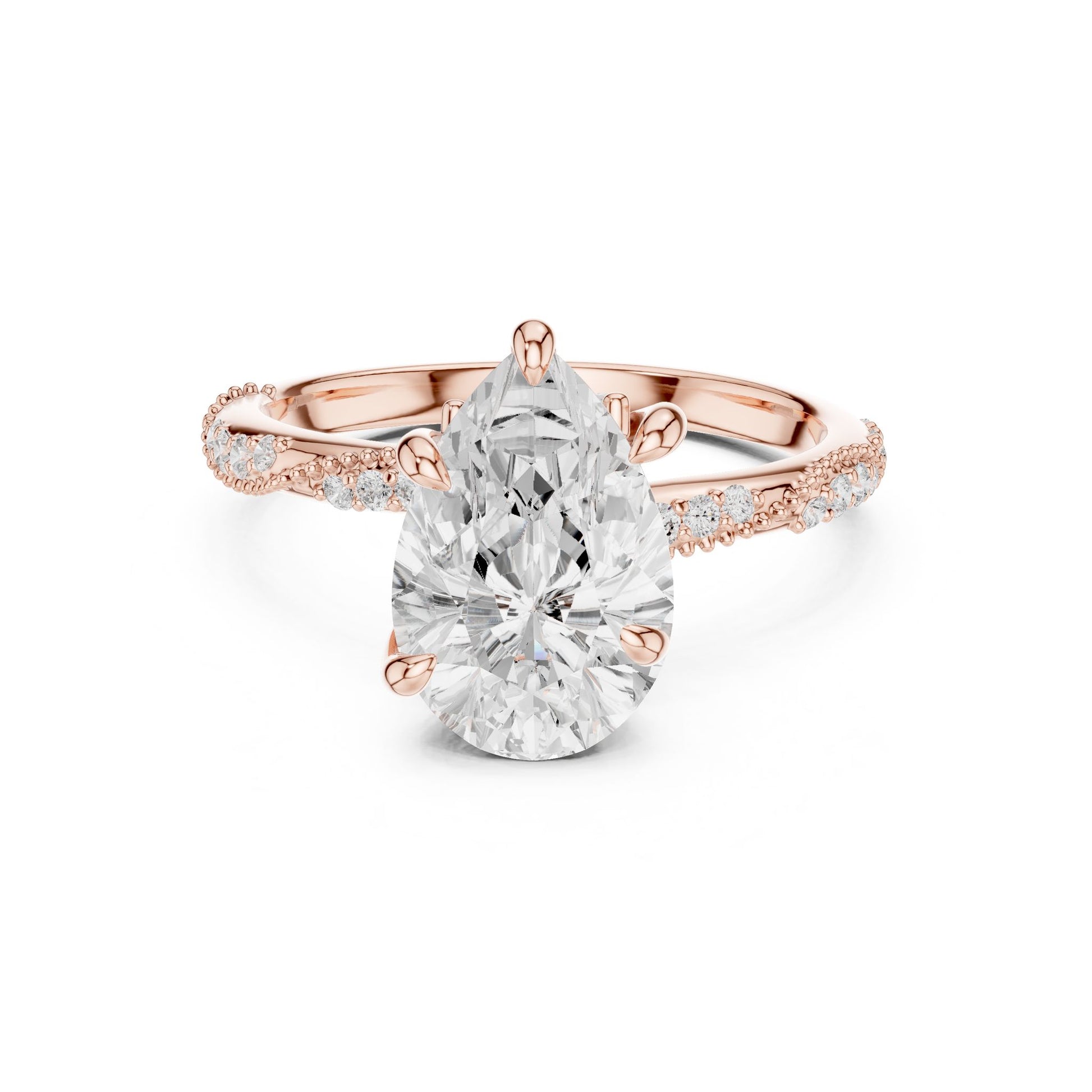 Oval Lab Grown Diamond Pave Engagement Ring