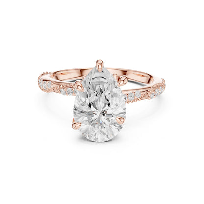 Oval Lab Grown Diamond Pave Engagement Ring