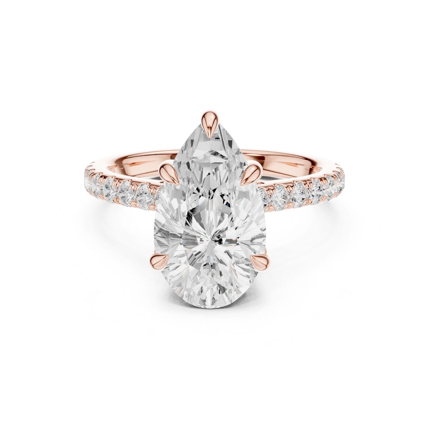 Oval Lab Grown Diamond Pave Engagement Ring
