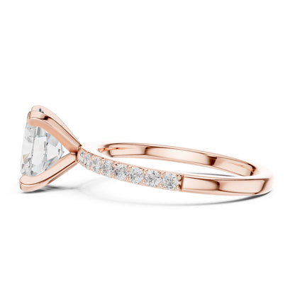 Oval Lab Grown Diamond Pave Engagement Ring