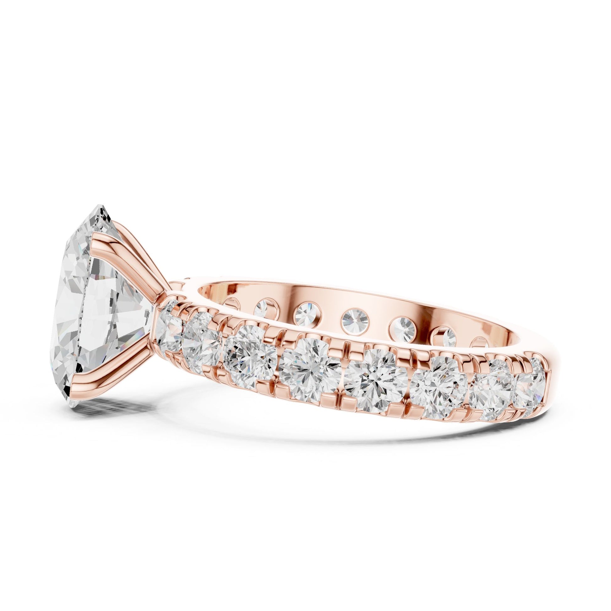 Oval Lab Grown Diamond Pave Engagement Ring