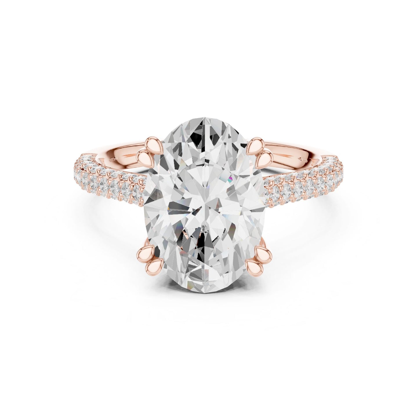 Oval Lab Grown Diamond Pave Engagement Ring