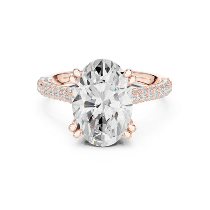 Oval Lab Grown Diamond Pave Engagement Ring