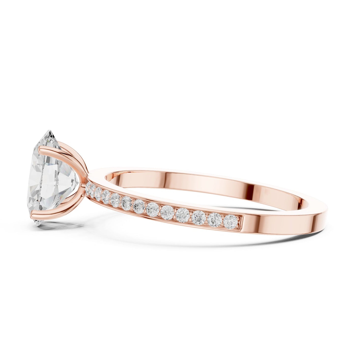 Oval Lab Grown Diamond Pave Engagement Ring