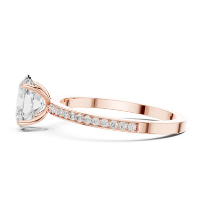 Oval Lab Grown Diamond Pave Engagement Ring