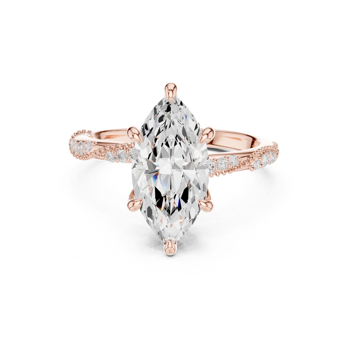 Oval Lab Grown Diamond Pave Engagement Ring