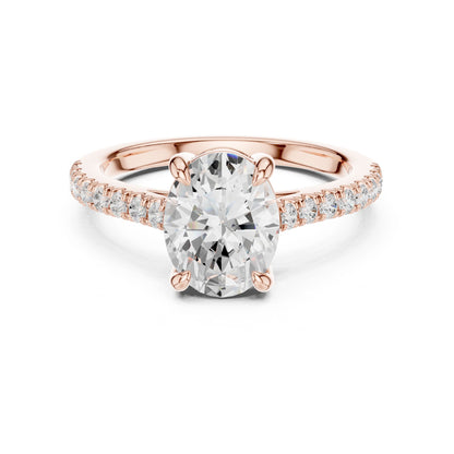 Oval Lab Grown Diamond Pave Engagement Ring