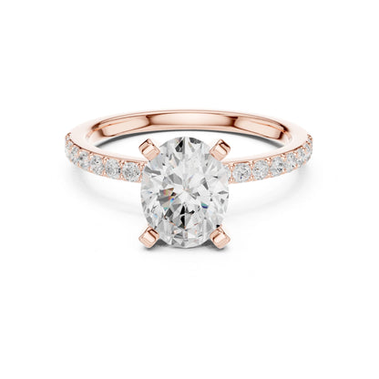 Oval Lab Grown Diamond Pave Engagement Ring