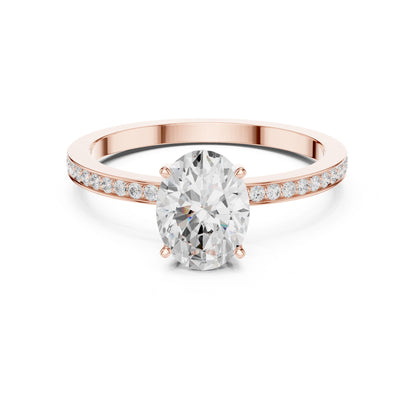 Oval Lab Grown Diamond Pave Engagement Ring