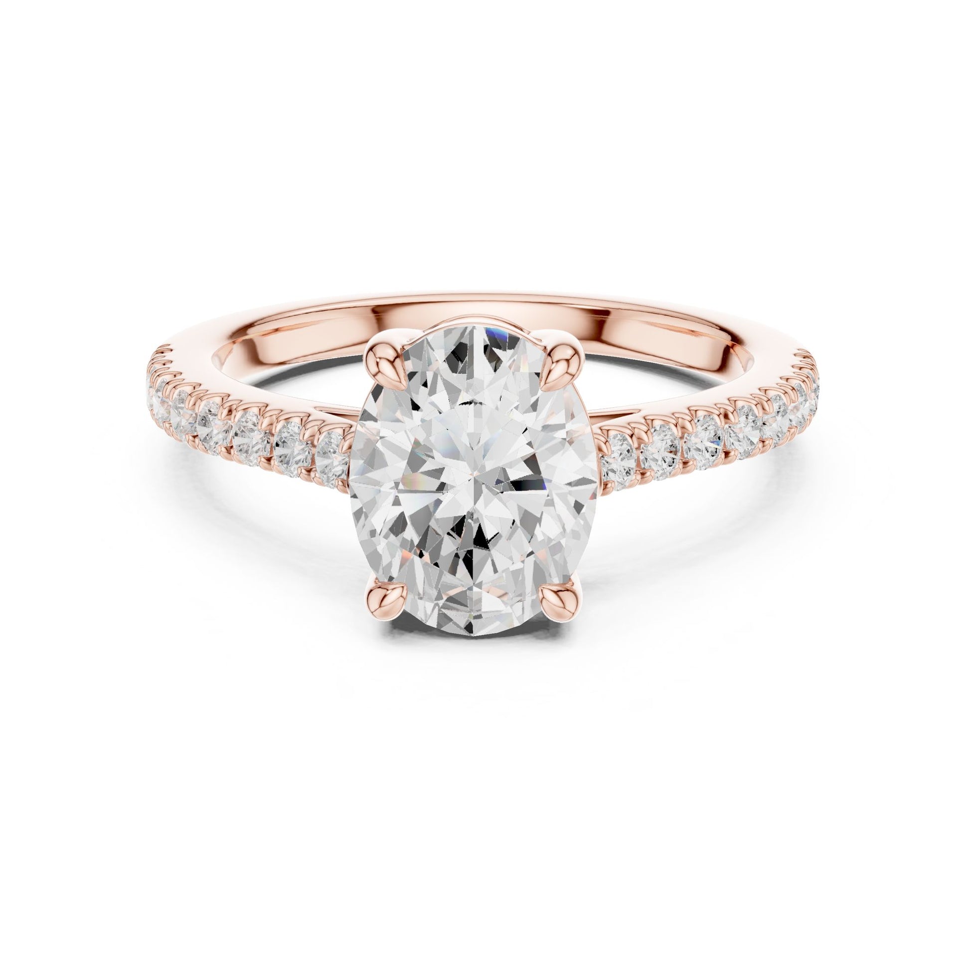 Oval Lab Grown Diamond Pave Engagement Ring