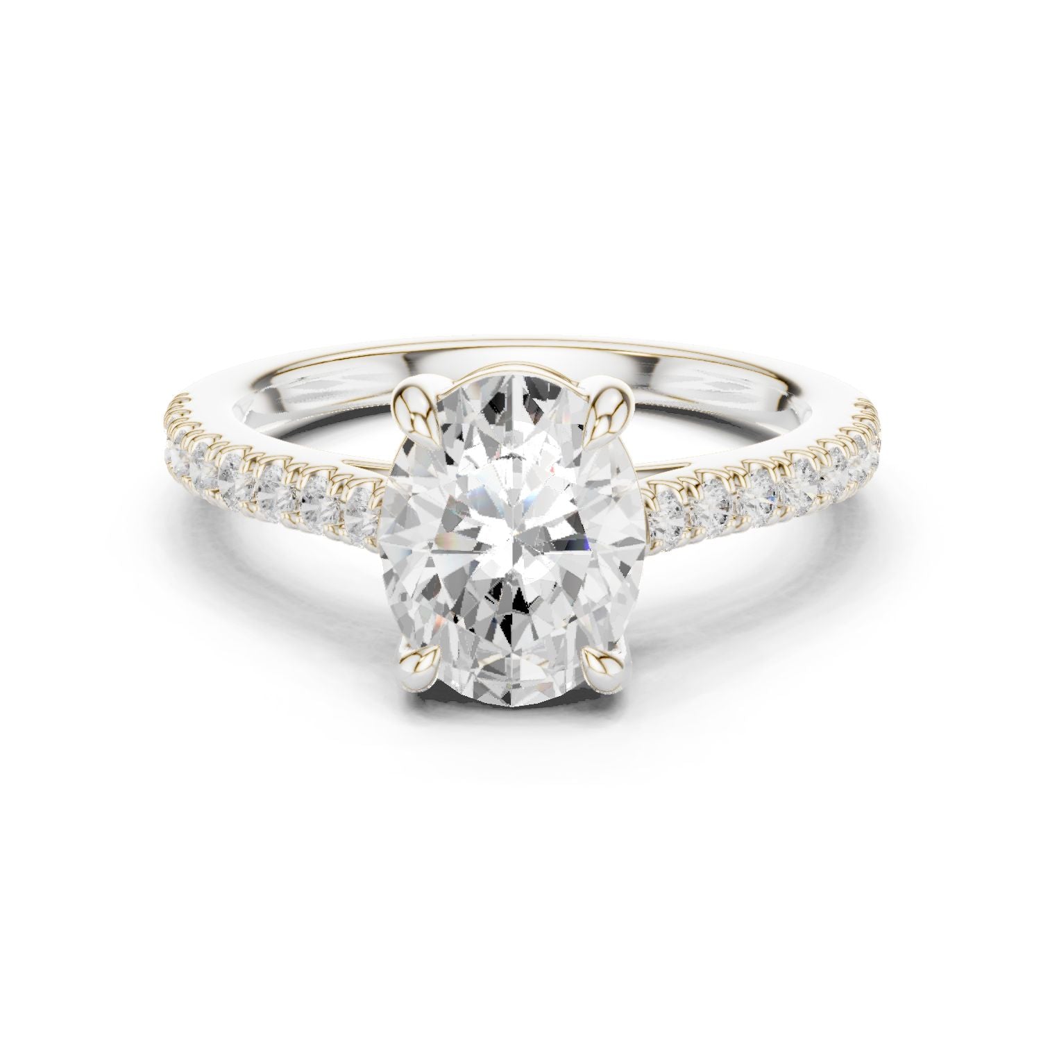 Oval Lab Grown Diamond Pave Engagement Ring