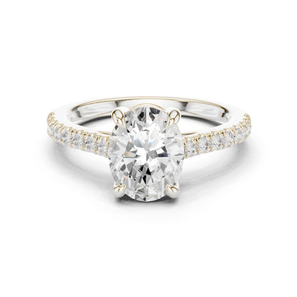 Oval Lab Grown Diamond Pave Engagement Ring