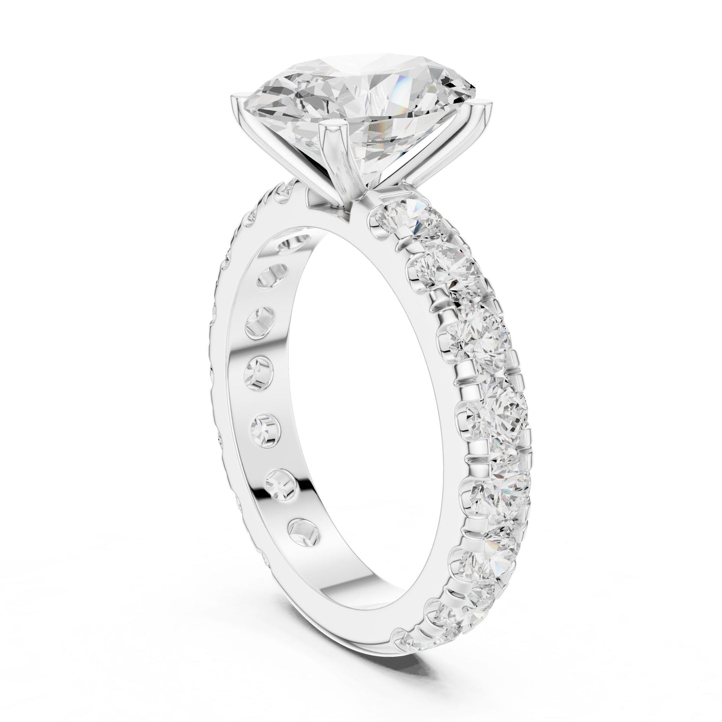 Oval Lab Grown Diamond Pave Engagement Ring