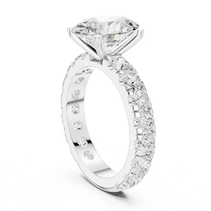 Oval Lab Grown Diamond Pave Engagement Ring