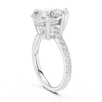 Oval Lab Grown Diamond Pave Engagement Ring