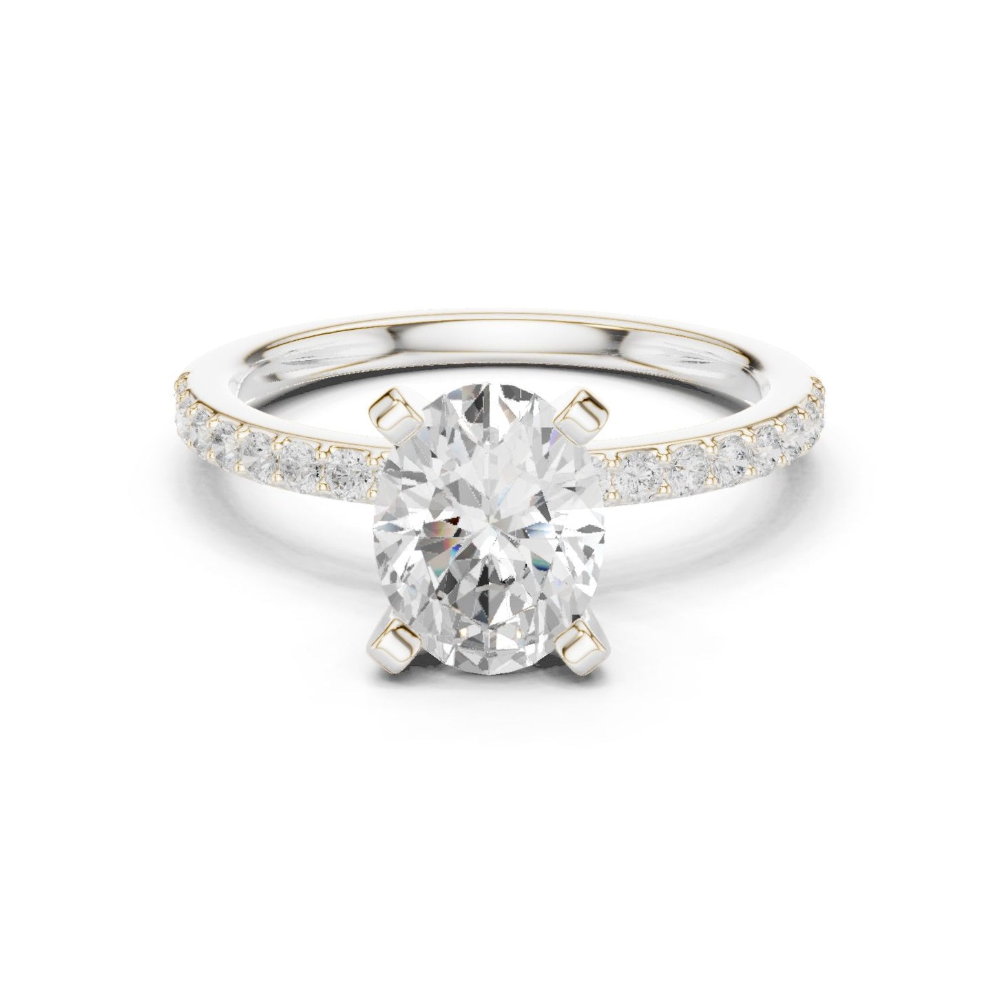 Oval Lab Grown Diamond Pave Engagement Ring