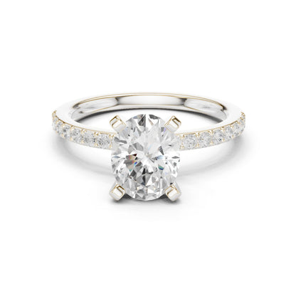 Oval Lab Grown Diamond Pave Engagement Ring
