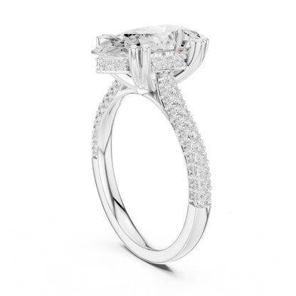 Oval Lab Grown Diamond Pave Engagement Ring