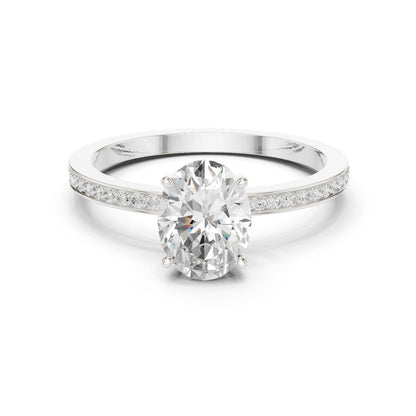 Oval Lab Grown Diamond Pave Engagement Ring