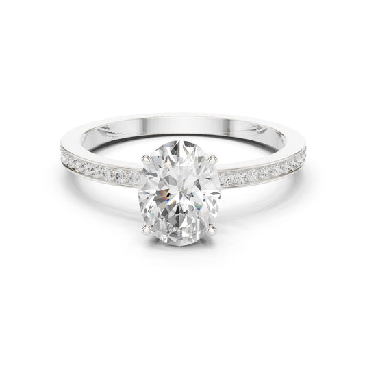 Oval Lab Grown Diamond Pave Engagement Ring