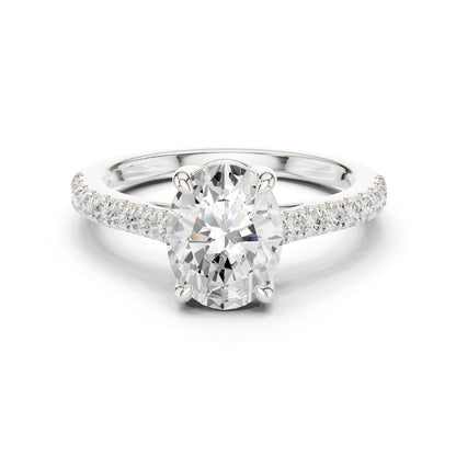 Oval Lab Grown Diamond Pave Engagement Ring
