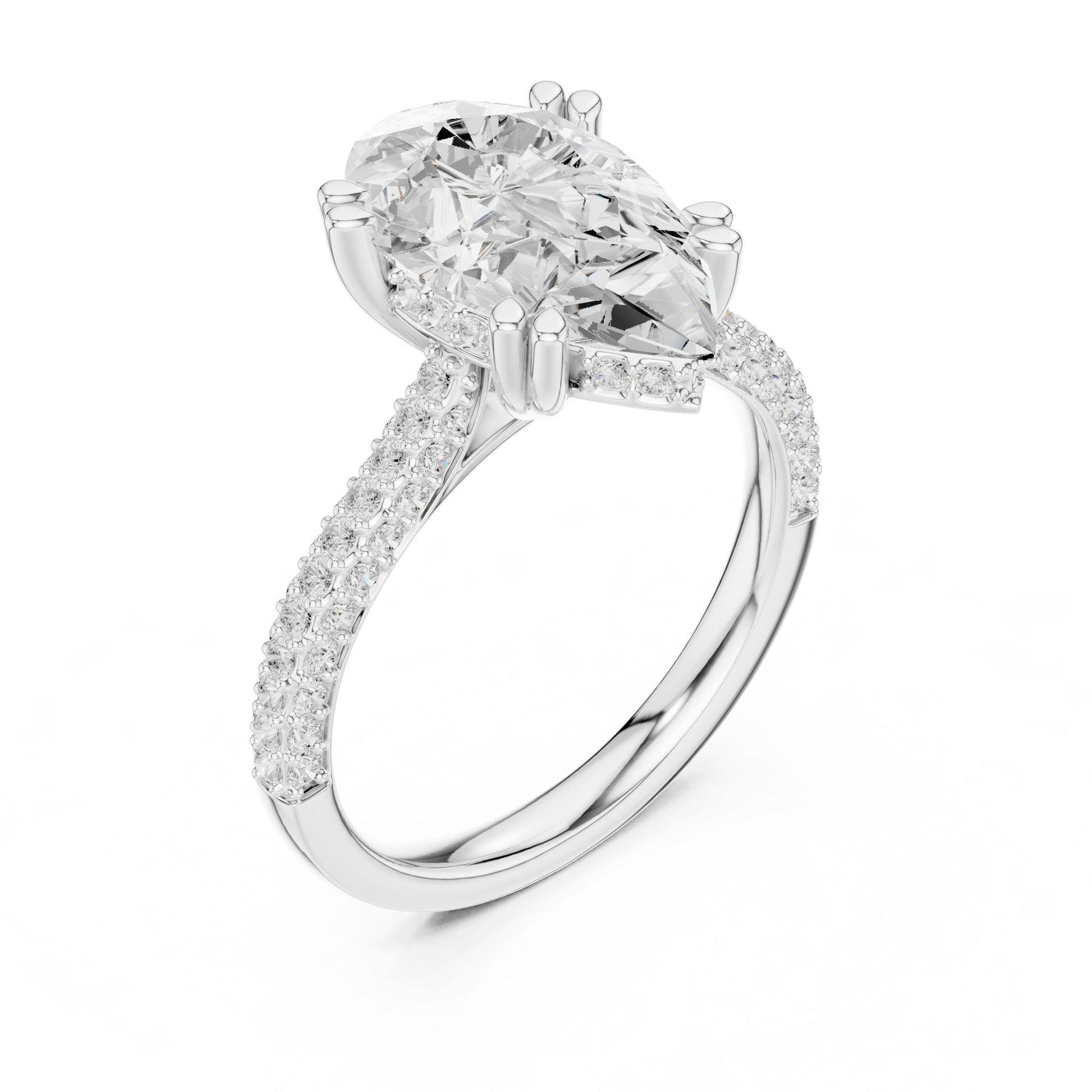 Oval Lab Grown Diamond Pave Engagement Ring