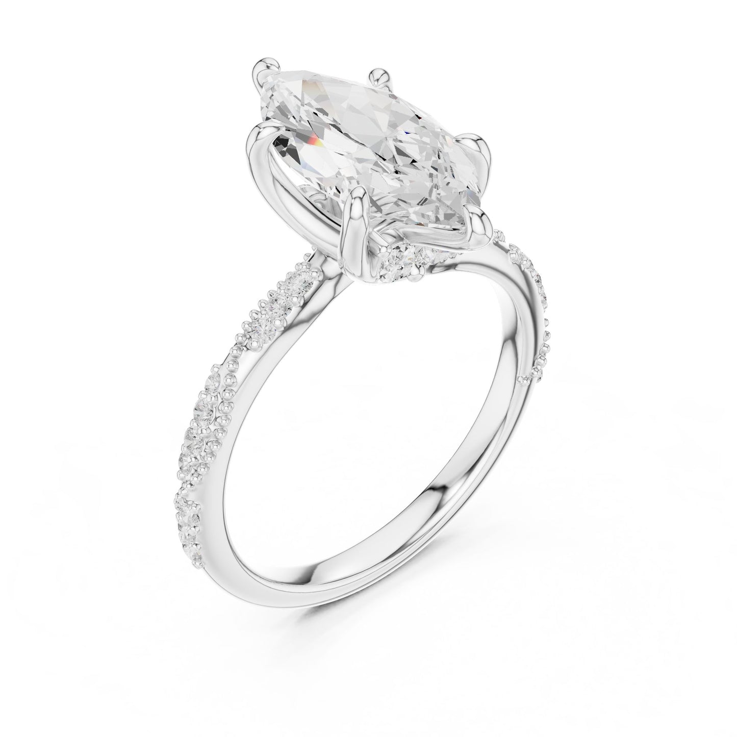 Oval Lab Grown Diamond Pave Engagement Ring